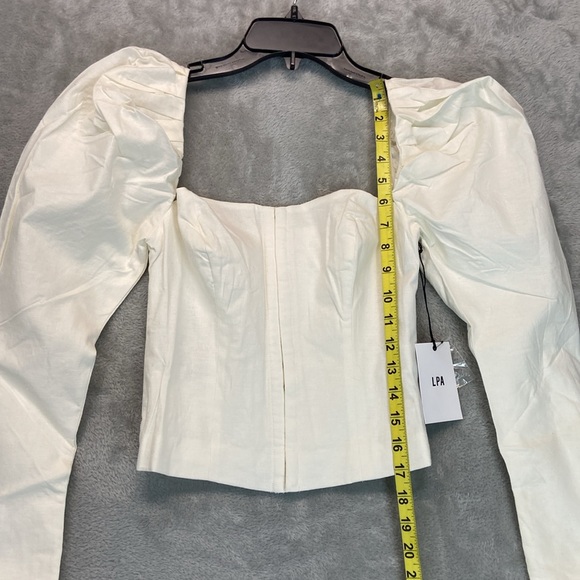 LPA Idalia Cream Corset Puff Sleeves Top Size S from REVOLVE